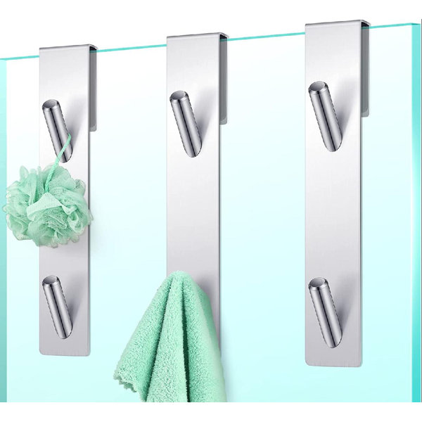 SunroyNurei 3 Pieces Extended Shower Door Hooks(7Inch) Over Door Towel